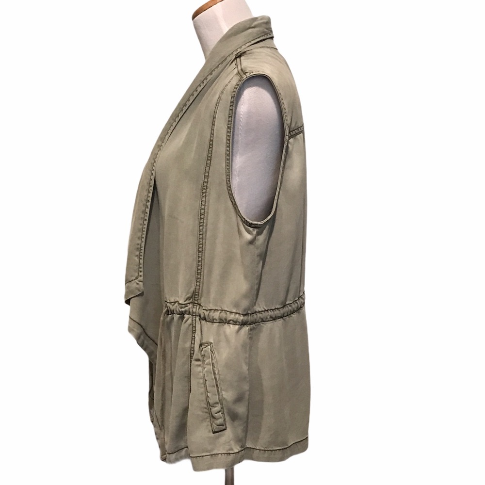 Max Jeans Tencel Drape Open Front Utility Vest - image 3